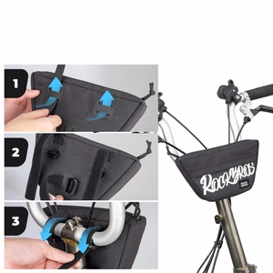 Rockbros G011 Flash Journey puolisuunnikkaan muotoinen polkupyörän ohjaustangon laukku 0.7 l - musta