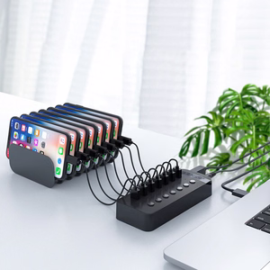 Orico CT2U3-16AB 16x USB-A 3.0 keskitin kytkimillä - musta