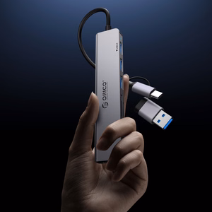 Orico YSB4-U2 USB-C Hub Docking Station 2x USB-A 2.0 + 1x USB-A 3.0 + 1x USB-C 2.0 + 1x USB-C - Gray
