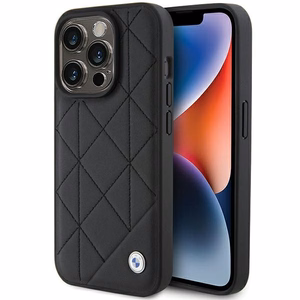 BMW Leather Quilted case for iPhone 15 Pro Max - black