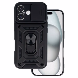 Slide Camera Armor Suojakuori iPhone 16:lle - musta