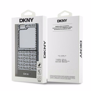 DKNY Repeat Pattern Bottom Stripe Suojakuori Samsung Galaxy Z Flip 6:lle - Ruskea