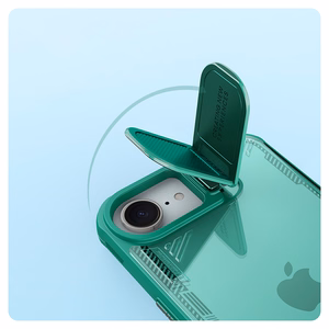 Nillkin Iceblade Prop Suojakuori linssin suojuksella ja jalustalla iPhone 16e / 17e:lle - vihreä