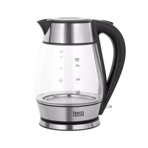 TEESA sähköinen lasi- ja teräsvedenkeitin, 2200 W, musta, 1,7 l
