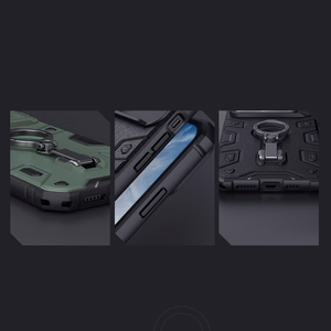 Nillkin CamShield Armor Pro Magneettinen kotelo iPhone 14 Plus MagSafe panssaroitu suojus jalusta rengas musta