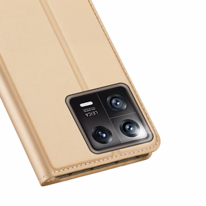 Dux Ducis Skin Pro Suojakuori Xiaomi 13:lle läppäkotelo korttiLompakko kultainen jalusta