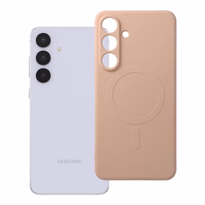 Silikoninen Mag Cover Samsung S25 FE:lle MagSafe-yhteensopiva vaaleanpunainen