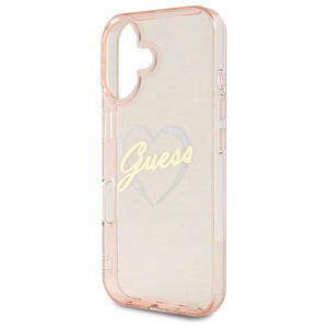 Guess IML Heart kotelo iPhone 16 - pinkki