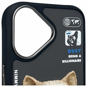 NIMMY Suojakuori COOL&CUTE 2.0 Koira iPhone 16:lle musta