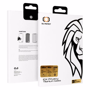 Karkaistu lasi Tel Protect 10X Privacy Titanium iPhone 17 Pro Max:lle