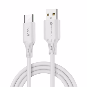 FORCELL F-ENERGY C342 kaapeli USB A - Type C QC4.0 3A 66W silikoninen 1 m valkoinen