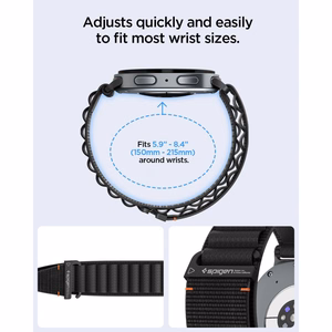Spigen WBF1 -ranneke mallille Samsung Galaxy Watch 40/44/46 mm – musta