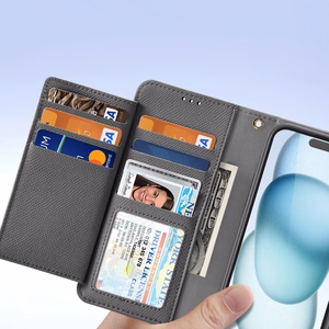 Dux Ducis Lawa Nahkainen Suojakuori iPhone 15:lle - harmaa