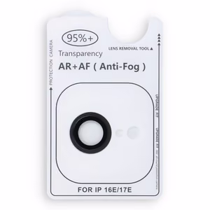 Musta Forcell Premium -kameran suojalasi iPhone 16e / 17e -puhelimelle