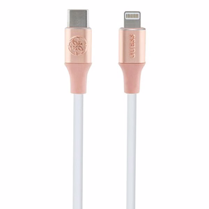 Guess Ebossed Logo USB-C / Lightning -kaapeli 1,5 m pikalaturi - vaaleanpunainen