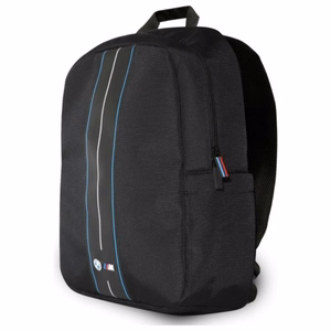 BMW Nylon Blue Stripe -reppu enintään 16 tuuman kannettavalle tietokoneelle, musta