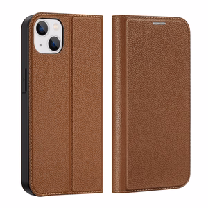 Dux Ducis Skin X2 kotelo iPhone 14 Plus kotelo magneettiläpällä ruskea