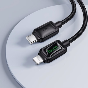 Hoco U146 Kaapeli LCD-näytöllä USB-C – Lightning PD 30W 1.2m musta
