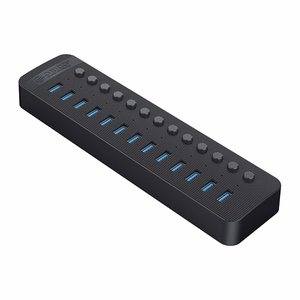 Orico CT2U3-13AB 13x USB-A 3.0 -hubi kytkimillä - musta