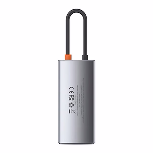 Hub 4in1 Baseus Metal Gleam Series, USB-C to USB 3.0 + USB 2.0 + HDMI + USB-C PD