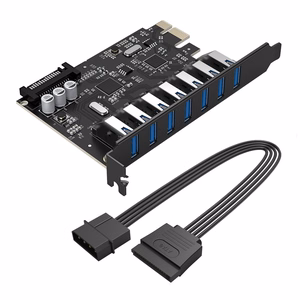 Orico PVU3 PCIe-laajennuskortti 7 USB 3.0 -liitännällä pöytätietokoneisiin – musta