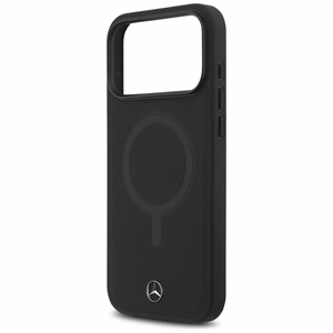 Mercedes Plain Smooth Nahkainen MagSafe Suojakuori iPhone 17 Pro Max:lle - Musta