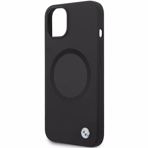 BMW BMHMP14SSILBK2 Suojakuori iPhone 14:lle - musta Signature Liquid Silicone MagSafe