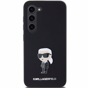 Karl Lagerfeld Silikoninen Ikonik Metal Pin Suojakuori Samsung Galaxy S24:lle - musta