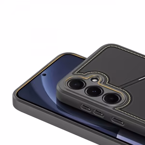 Dux Ducis Rafi II Suojakuori Samsung Galaxy S25+:lle jalustalla ja lompakolla - Musta