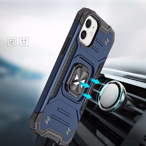 Wozinsky Ring Armor case for iPhone 14 Plus armored cover magnetic holder ring blue