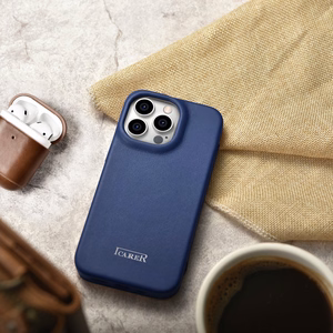 iCarer CE Premium Nahka Folio Case iPhone 14 Pro Magneettinen Flip Nahka Folio Case MagSafe Blue (WMI14220714-BU)