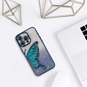 Tel Protect Butterfly Water Suojakuori iPhone 17 Pro:lle sininen