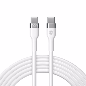 Forever Flexible kaapeli USB-C - USB-C 2,0 m 100W valkoinen