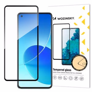 Wozinsky Tempered Glass Full Glue Super Tough Screen Protector Full Coveraged with Frame Case Friendly for Oppo Reno6 4G black