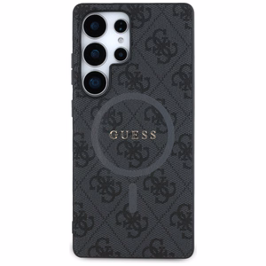 GUESS Nahkainen 4G Colored Ring Classic Logo MagSafe Suojakuori Samsung Galaxy S25 Ultra Musta