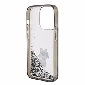 Karl Lagerfeld Liquid Glitter Choupette suojakuori iPhone 15 Pro Max:lle - läpinäkyvä