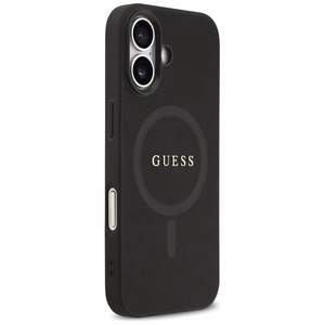 Guess Saffiano Classic Logo MagSafe kuori iPhone 17:lle - musta