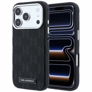 KARL LAGERFELD -kotelo mallille IPHONE 18 Pro Max/17 Pro Max MagSafe-yhteensopiva (Mono Resin Logo) (väri: musta)