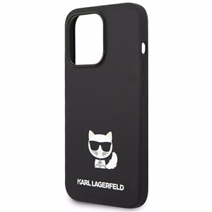 Karl Lagerfeld KLHCP14XSLCTBK iPhone 14 Pro Max 6.7 kovakuori musta / musta Silicone Choupette Body