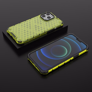 Honeycomb Asia panssari kansi TPU puskuri iPhone 13 Pro Max vihreä