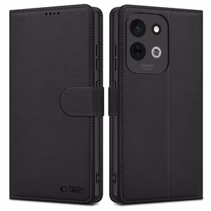 Tech-Protect Wallet -suojakuori Xiaomi Redmi 17 4G / 5G -puhelimelle, musta