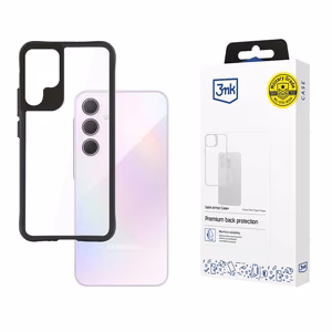 3mk Satin Armor Case+ Samsung Galaxy A35 5G:lle - läpinäkyvä mustalla kehyksellä