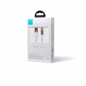 Joyroom Star-Cloud Series A3 USB-A / Lightning Kaapeli 2.4A 1.2m Smart Switch -toiminnolla - valkoinen