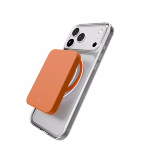 Puro Lite Mag TPU+PC suojakuori MagSafe-yhteensopiva iPhone 17 Pro Max:lle - läpinäkyvä oranssilla renkaalla