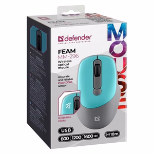 DEFENDER FEAM MM-296 RF hiljainen hiiri mintunvihreä