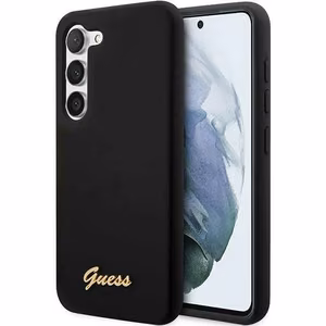 Guess GUHCS23SSLSMK S23 S911 musta/musta kovakuori Silikoninen Vintage Gold Logo