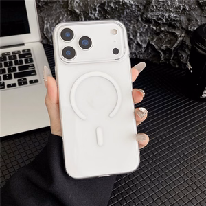 Läpinäkyvä valkoinen MagSafe-yhteensopiva PC-suojakuori puhelimelle iPhone 18 Pro / 17 Pro