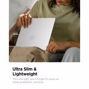 Spigen AirSkin suojakuori MacBook Air 13" 2023 / 2024 / 2025 / 2026 -mallille – läpinäkyvä