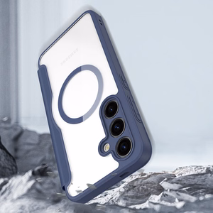 Dux Ducis Skin X Pro -suojakuori Samsung S24+:lle magneettisormuksella ja läpällä - sininen