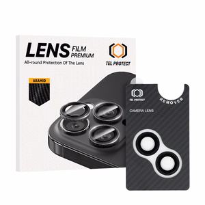 Karkaistu lasi Tel Protect 3D Lens Aramid Series kameralle iPhone 15/15 Plus:lle (linssiä 2 kpl)